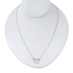 Estate Sterling Silver 925 Disney Mickey Mouse Outline Necklace 19"